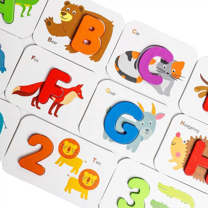 Joc educativ invatare alfabet si numere in limba engleza – cartonase pereche Montessori [3]