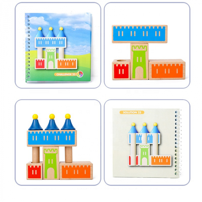 Joc logic Castle of Dreams din lemn – Puzzle 3D castel | ZukiToys.ro [3]
