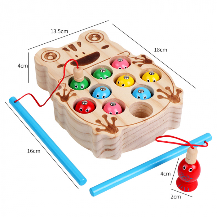 Joc magnetic de pescuit din lemn – Broscuta – ZukiToys.ro [4]