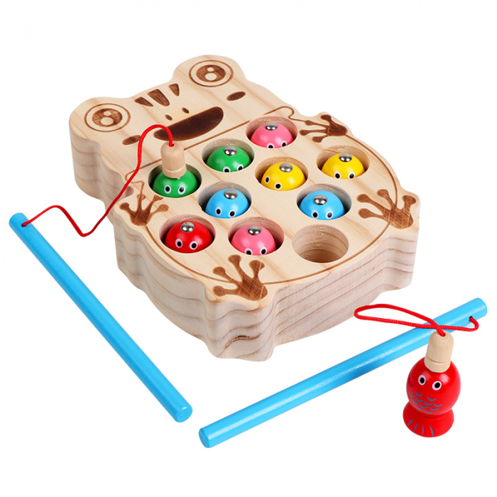 Joc magnetic de pescuit din lemn – Broscuta – ZukiToys.ro [2]