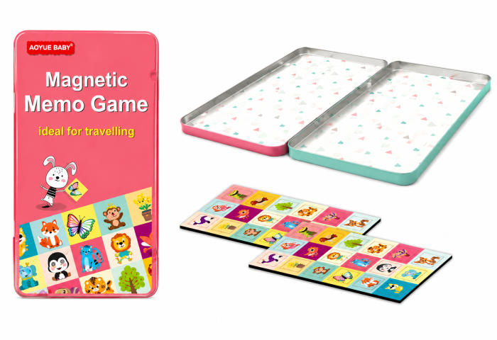 Joc magnetic ,, Memo Challenge " în cutie metalică pentru călătorii [2]