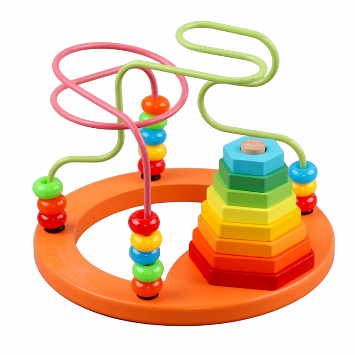 Joc Montessori 2 in 1 din lemn – colorat pentru copii mici [1]