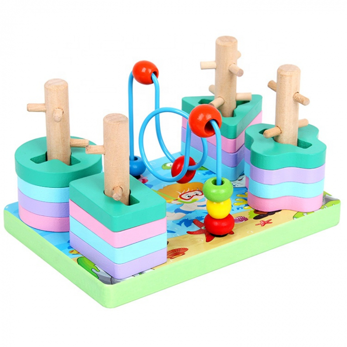 Joc Montessori 2-în-1 – Motricitate și Sortator de Forme din lemn | ZukiToys.ro [1]