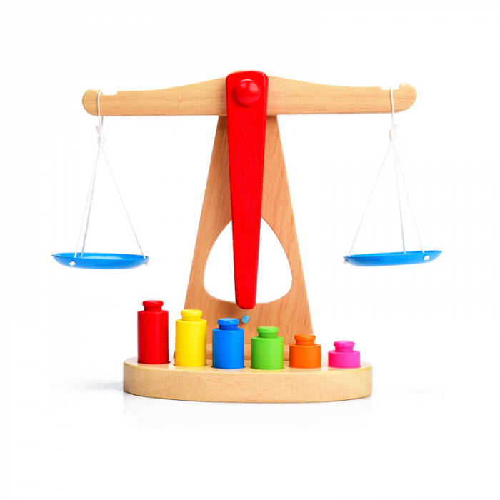 Joc Montessori balanta din lemn cu greutati – ZukiToys.ro [1]