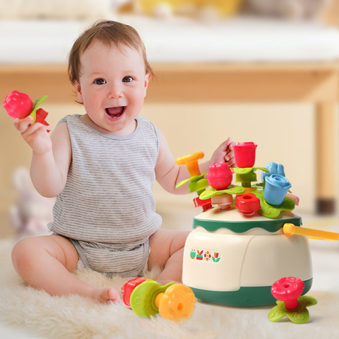 Joc Montessori cu Sortare, Șnuruit și Construcție, 40 Piese - 18 luni + [3]