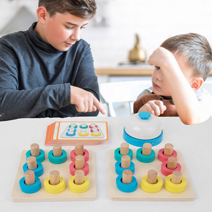 Joc Montessori din lemn – Simetria culorilor si asociere vizuala pentru copii 3 ani+ [3]