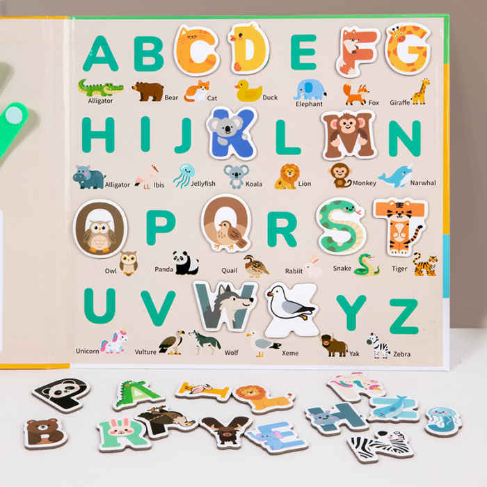 Joc Montessori magnetic cu animale, litere și numărare pe degete [4]