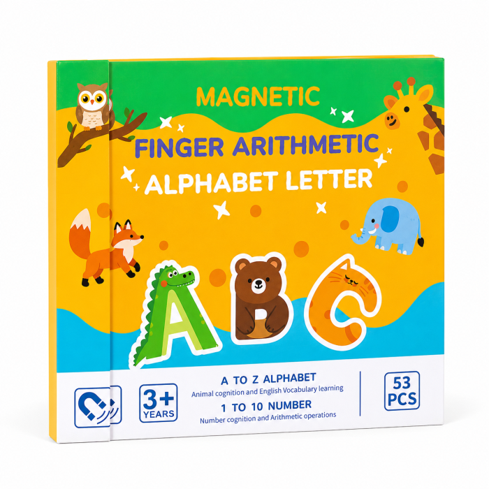Joc Montessori magnetic cu animale, litere și numărare pe degete [5]