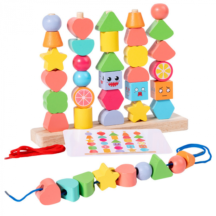 Joc Montessori insiruire margele – motricitate copii 2 ani [1]