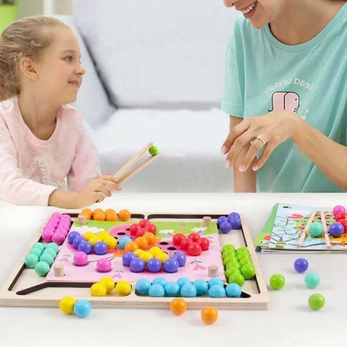 Joc mozaic din lemn cu 80 bile și 9 planșe model Butterfly [4]