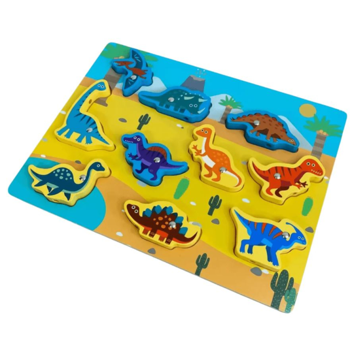 Joc multifuncțional „Lumea Dinozaurilor” – magnetic, șnuruire și desen, 3 ani+ [2]