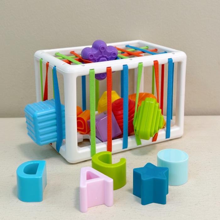 Jucărie cub senzorial flexibil cu forme alfabet, multicolor [3]