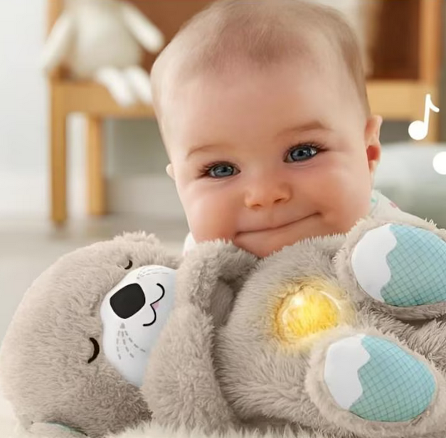Jucărie de plus pentru bebeluși – vidră cu efect de respirație pentru somn 0+ [2]