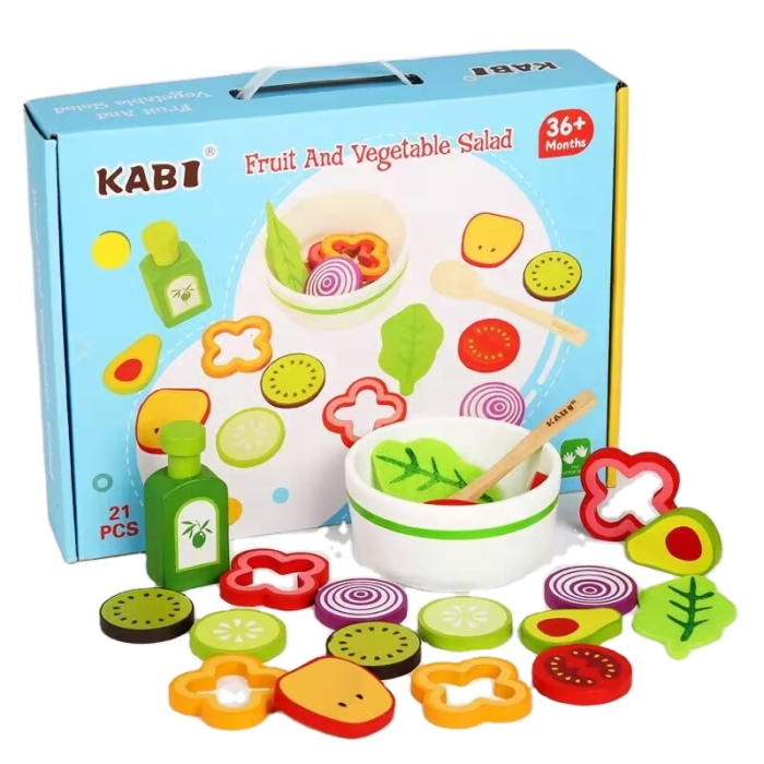 Jucarie din lemn educativa Fructe si Legume – pregateste-o salata [1]