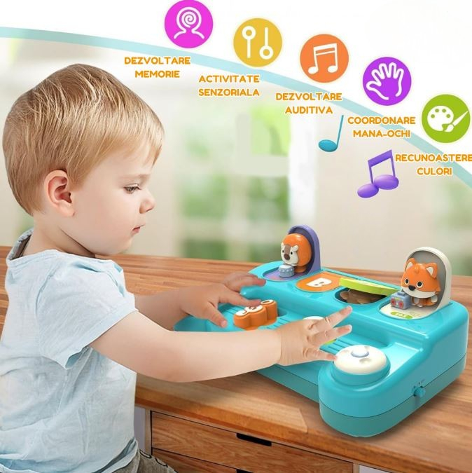 Jucărie interactivă cu animăluțe pop-up, lumini și sunete [5]