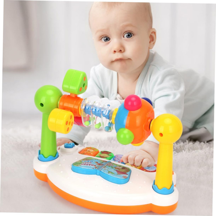 Jucărie muzicală pentru bebeluși tip pian interactiv multicolor cu lumini și sunete [5]