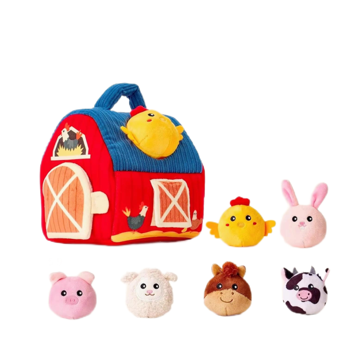 Jucărie senzorială Montessori tip hambar surpriză cu animale de fermă [2]