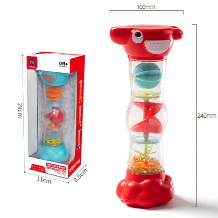 Jucărie zornăitoare tip cilindru cu sunet de ploaie si bile colorate [3]