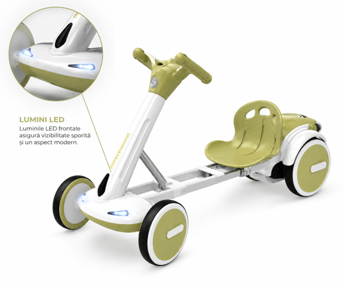 Kart electric cu 4 niveluri de putere, telecomandă și Bluetooth – Verde [3]