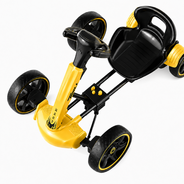 Kart electric pliabil cu telecomandă, Bluetooth, muzică și lumini LED – Galben, Motor 12V [2]