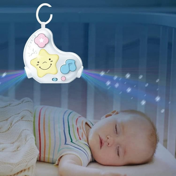 Lampă de veghe-proiector „Semilună” cu telecomandă – bebeluși 0+ luni [4]