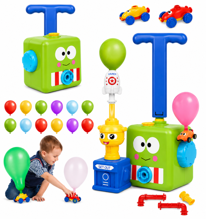 Lansator cu baloane și rachete spațiale – Set interactiv cu pompă pneumatică și vehicule, 3 ani+ [2]