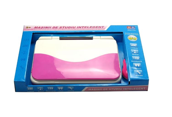 Laptop educativ interactiv pentru copii cu 80 activități bilingve roz [4]