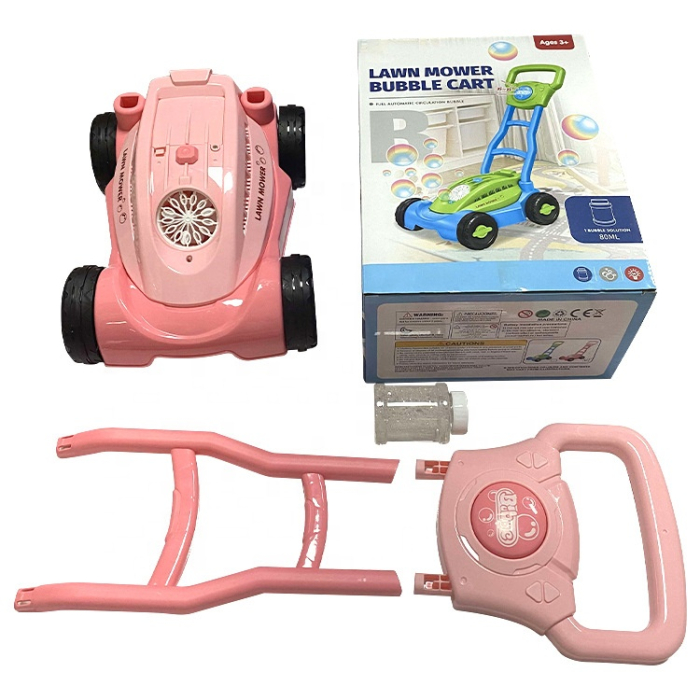 Mașină cu baloane de săpun și design tip mașină de tuns iarba - roz [4]