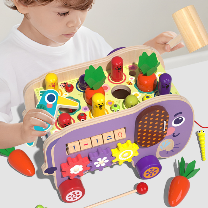 Mașinuță din lemn cu activități – Elefănțelul 8 în 1 [3]