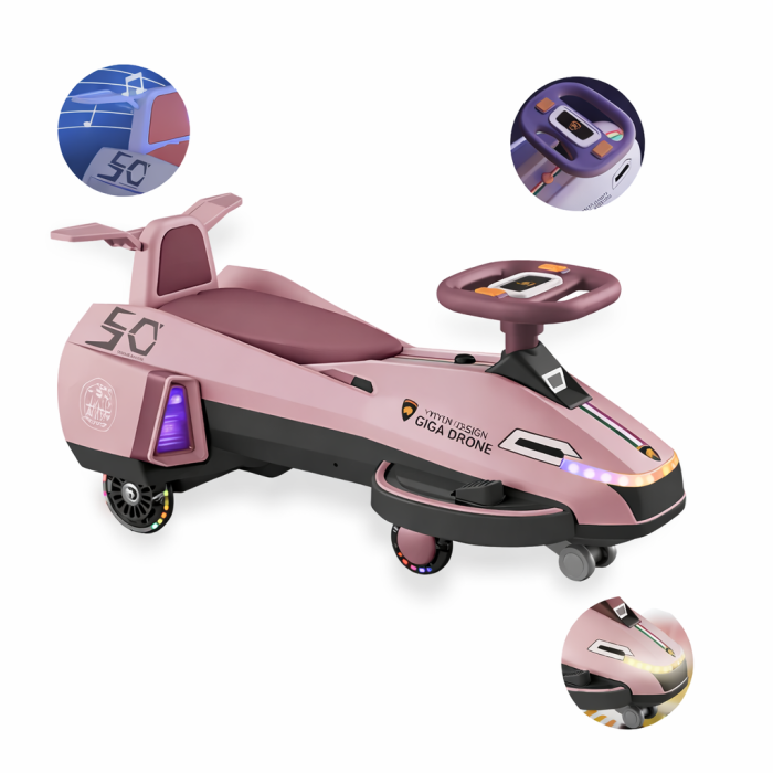 Mașinuță electrică Ride-On Giga Drone, pink, iluminare LED [3]