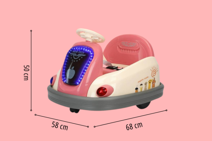 Mașinuță electrică tip ,, Bumper Car " – Model roz cu rotire 360° [5]