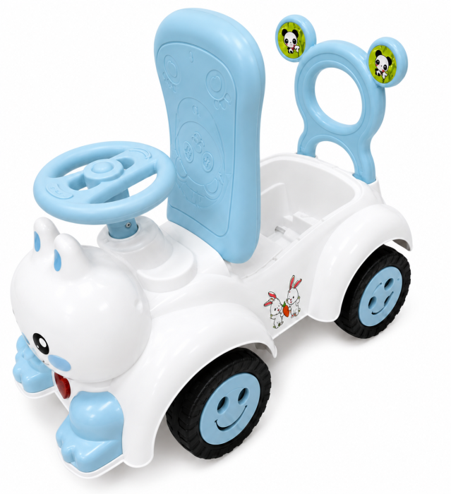 Mașinuță ride-on fără pedale Iepuraș cu muzică și lumini - Albastru [2]