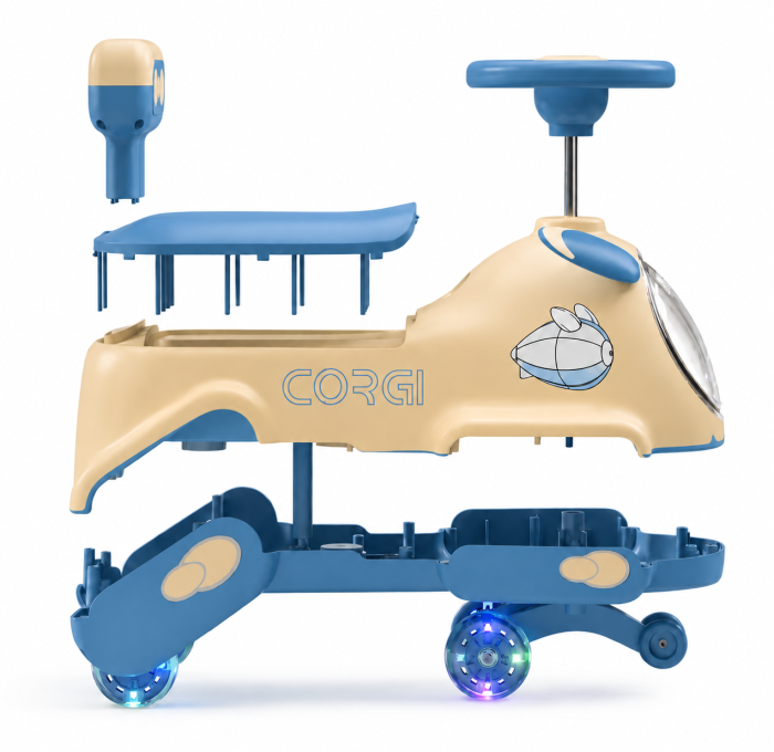 Mașinuță ride-on pentru copii cu muzică și lumini - Albastru [3]