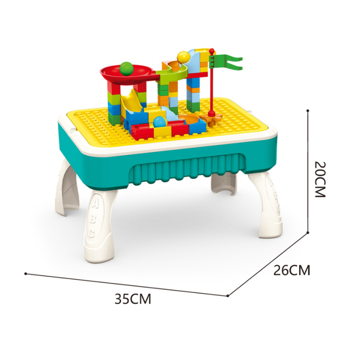 Masuță de joacă multifuncțională 2-în-1 – tablă de colorat + 58 cuburi 3+ [5]