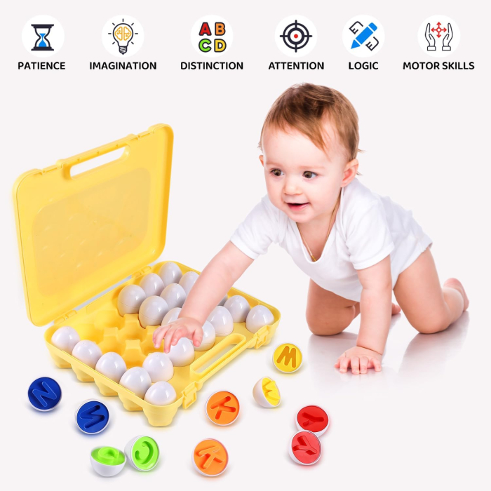 Matching Eggs – Potrivește Ouă cu Litere Montessori – joc educativ alfabet [4]