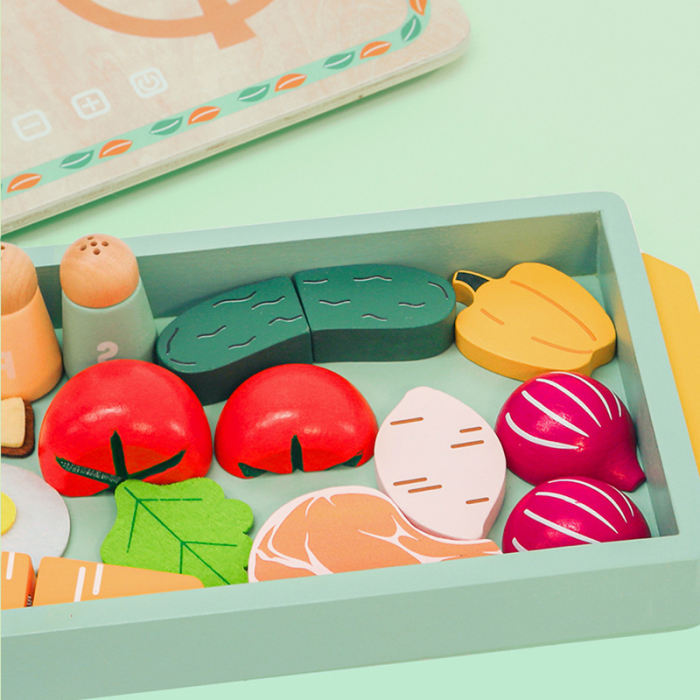 Mini bucătărie din lemn cu vase și accesorii [4]