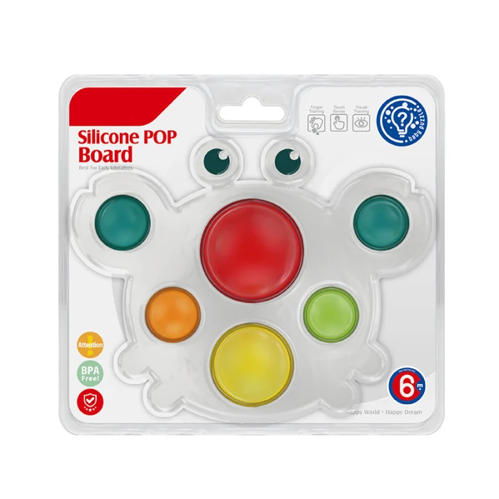 Pachet senzorial bebelusi 6 luni – turn stivuire silicon iepuras, cutie senzoriala si fluturas Pop It [4]