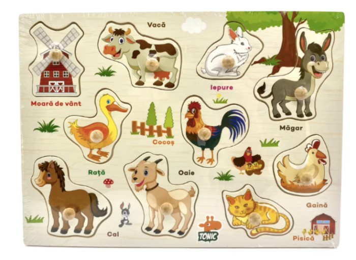 Pachet 4 Puzzle Lemn - Fructe, Legume, Animale 18+ [2]