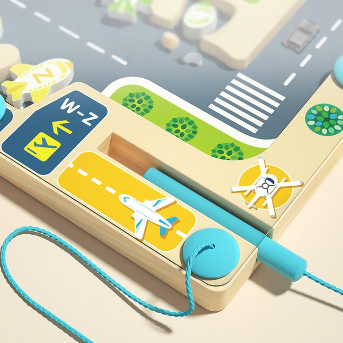 Panou educativ din lemn cu piese magnetice – Aeroport, joc educativ [4]