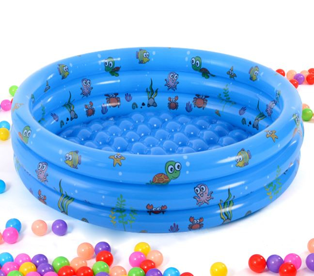 Piscină gonflabilă pentru copii cu 3 inele - diametru 100 cm ( Albastră ) [4]