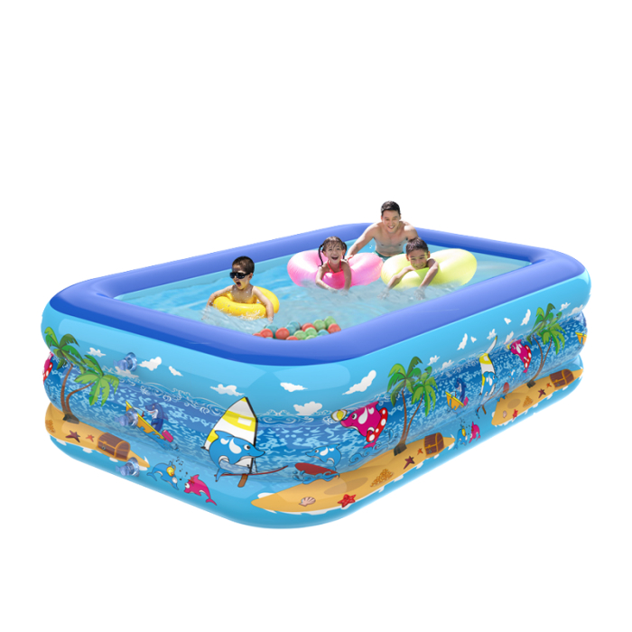Piscină gonflabilă pentru copii, dreptunghiulară cu podea moale - dimensiune 290 x 172 x 55 cm [2]