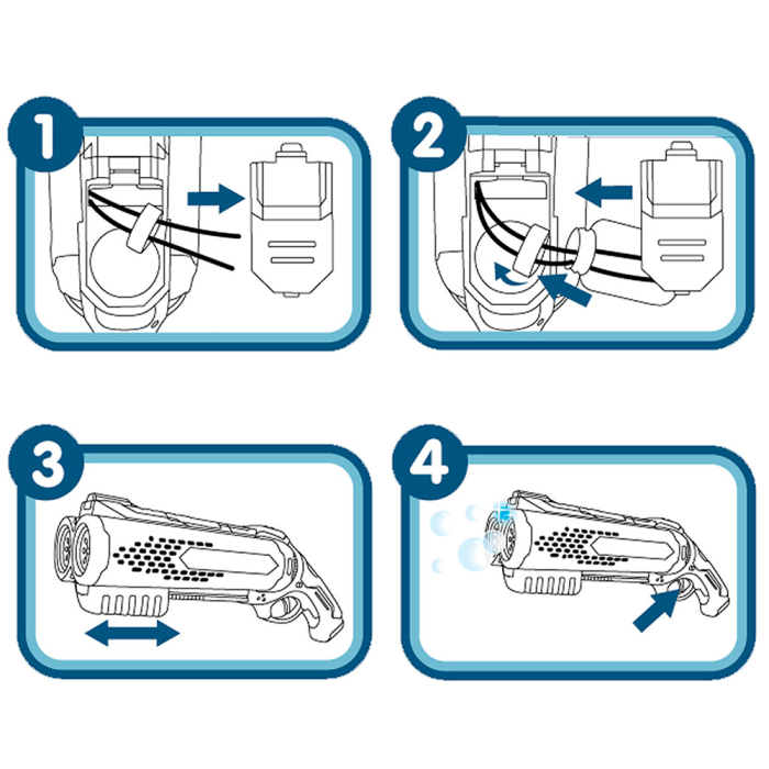Pistol electric de făcut baloane de săpun cu doua tuburi ( albastru ) [3]
