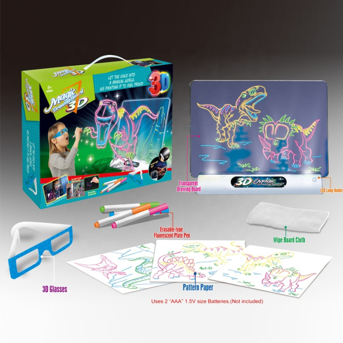 Placa magica de desen iluminata cu ochelari 3D 3+ [3]
