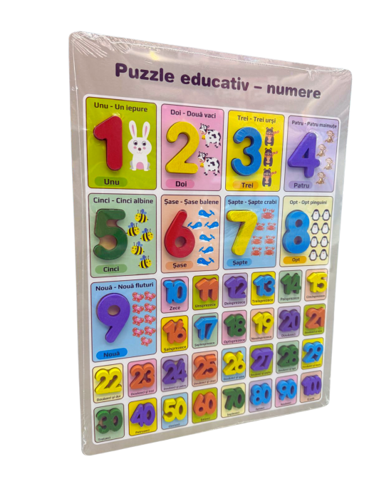 Puzzle 3D din lemn in limba Romana – Numere și Cifre [2]
