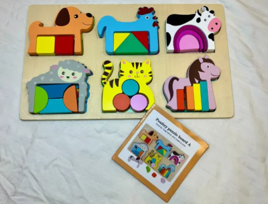 Puzzle din lemn 3D – Ferma animalelor în straturi [2]