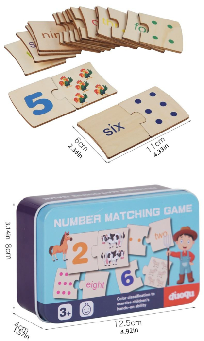 Puzzle din lemn pentru preșcolari – învățarea cifrelor, numărare și noțiuni matematice [4]