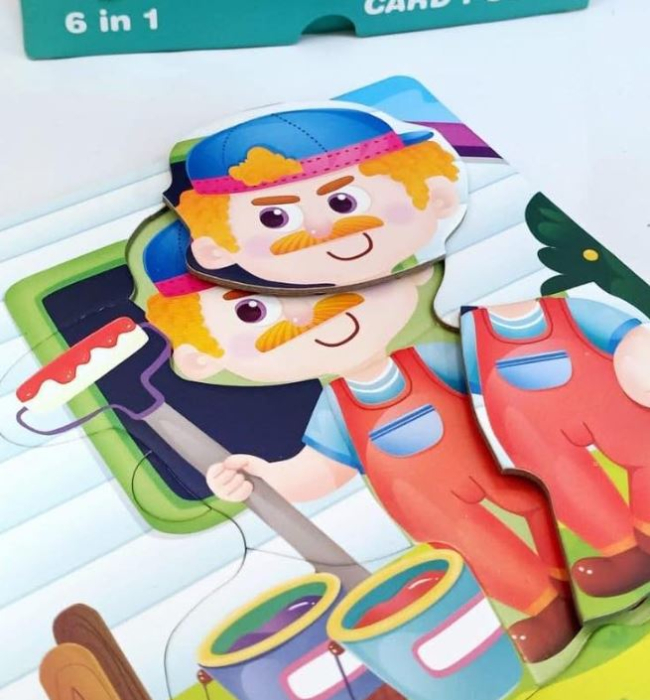 Puzzle educativ 6 în 1 cu meserii pentru asociere și învățare prin joacă [4]