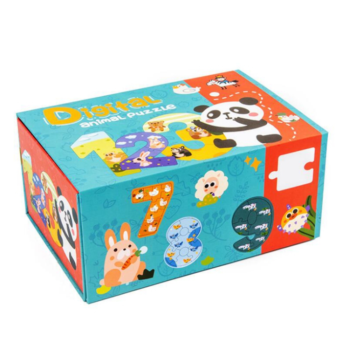 Puzzle educativ cu cifre gigant și animale - 90 piese [5]