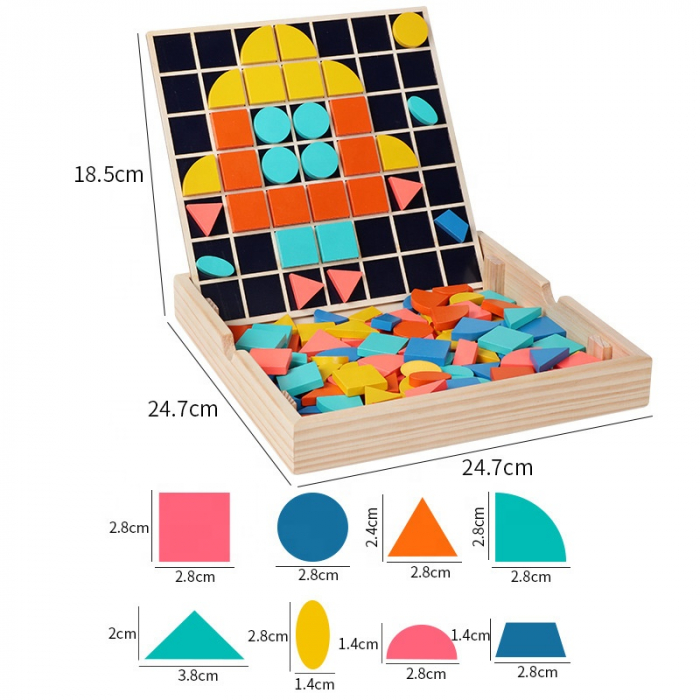 Puzzle educativ tablita de desenat si joc mozaic – 3 in 1 pentru copii 3 ani+ | ZukiToys.ro [3]