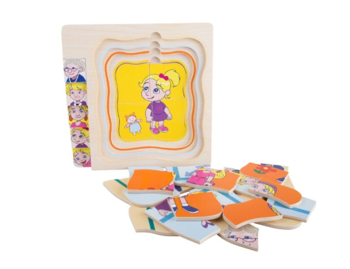 Puzzle in 5 straturi - Etapele vietii de la fetita la bunica [5]